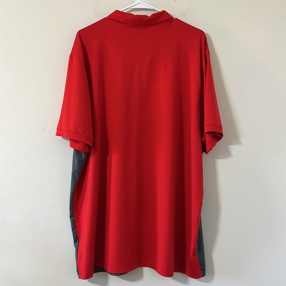 Nike Golf Dri-Fit Standard Fit Colorblock Red Grey Polo Size XXL - Picture 7 of 7